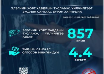 Элэгний хорт хавдрын мэс заслын болон эмийн эмчилгээний төлбөрийн зардлыг ЭМД-ын сангаас 100 хувь хариуцна
