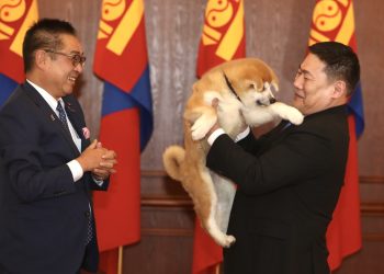 Ерөнхий сайд Л.Оюун-Эрдэнэ Япон Улсын Ерөнхий сайд асан Ё.Сүгагийн бэлэг Акита үүлдрийн нохойг хүлээн авлаа