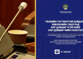 Төсвийн тогтвортой байдлын зөвлөлийн гишүүнд нэр дэвшигчтэй хийх сонсгол болно