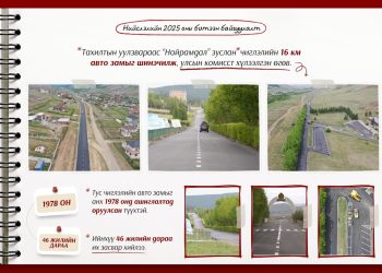 “Найрамдал” зуслан чиглэлийн 16 км авто замыг шинэчилж, улсын комисст хүлээлгэн өгөв