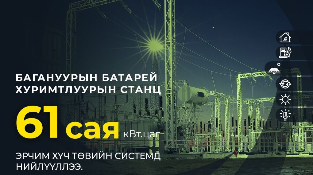Багануурын батарей хуримтлуурын станц 61 сая кВт.цаг эрчим хүчийг төвийн системд нийлүүлээд байна
