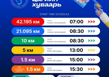 “Улаанбаатар марафон-2026” олон улсын гүйлтийн гарааны цагийн хуваарь шинэчлэгдлээ