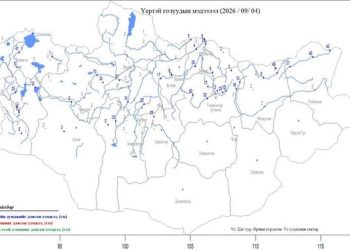 Хөвсгөлийн уулсаас эхтэй Үүр голын усны түвшин 25 см нэмэгджээ